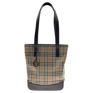 Burberry Nova Check Tote Bag Shoulder Beige Tan Brown